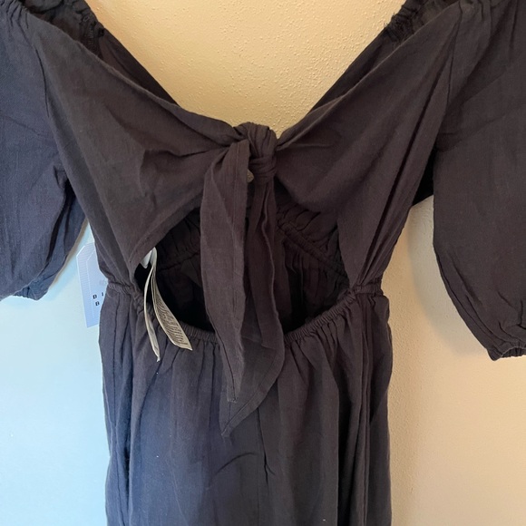 NWT Billabong Love Fade Puff Sleeve Charcoal Maxi Dress - Picture 8 of 9